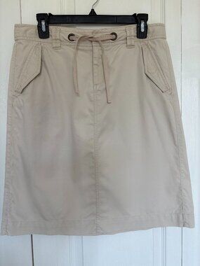 Vintage 2007 Banana Republic Khaki Cotton Utility Skirt Size 8
